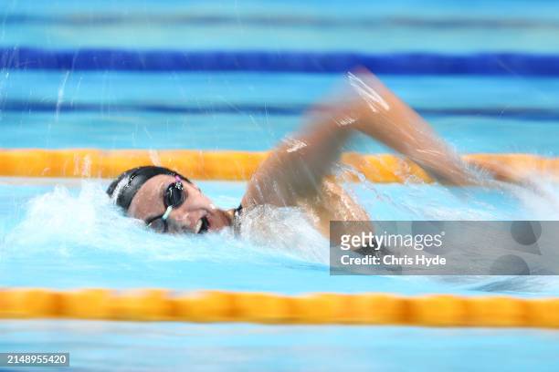 Ariarne Titmus competes in the Woman's 800m Freestyle Final during the 2024 Australian Open Swimming Championships at Gold Coast Aquatic Centre on...
