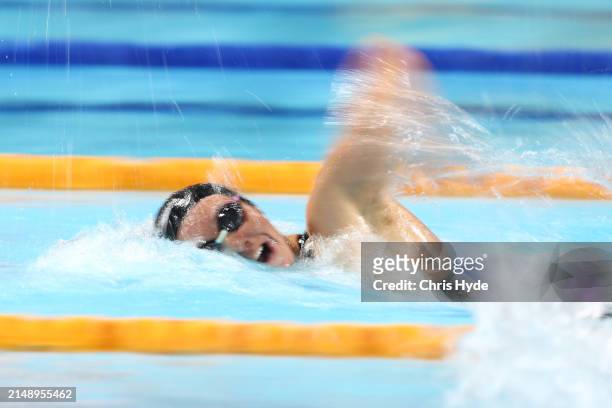 Ariarne Titmus competes in the Woman's 800m Freestyle Final during the 2024 Australian Open Swimming Championships at Gold Coast Aquatic Centre on...
