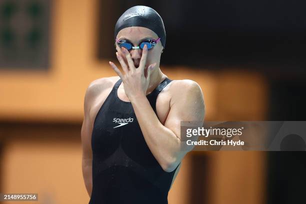 Ariarne Titmus looks on ahead of the Woman's 800m Freestyle Final during the 2024 Australian Open Swimming Championships at Gold Coast Aquatic Centre...