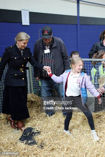 Sophie, Duchess Of Edinburgh attends the Field to Food Learning Day at the Bath and West Show Ground in Shepton Mallet during her visit to Somerset...