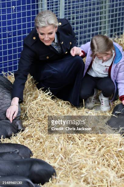 Sophie, Duchess Of Edinburgh attends the Field to Food Learning Day at the Bath and West Show Ground in Shepton Mallet during her visit to Somerset...