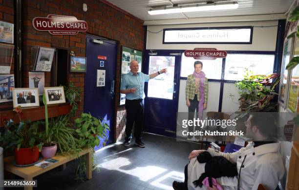 Harry Styles fans visit Holmes Chapel Train Station on April 17, 2024 in Holmes Chapel, England. The Holmes Chapel Partnership has launched official...