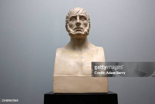 Bust of Caspar David Friedrich by Gottlob Christian Kühn is seen at the press preview of the exhibition "Caspar David Friedrich. Unendliche...