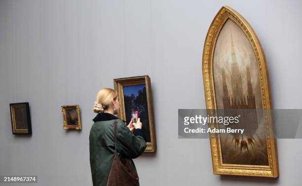The painting "Die Kathedrale" or "Cathedral" is seen at the press preview of the exhibition "Caspar David Friedrich. Unendliche Landschaften." at...