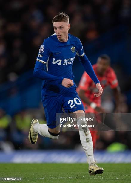 Cole Palmer of Chelsea during the Premier League match between Chelsea FC and Everton FC at Stamford Bridge on April 15, 2024 in London, England.