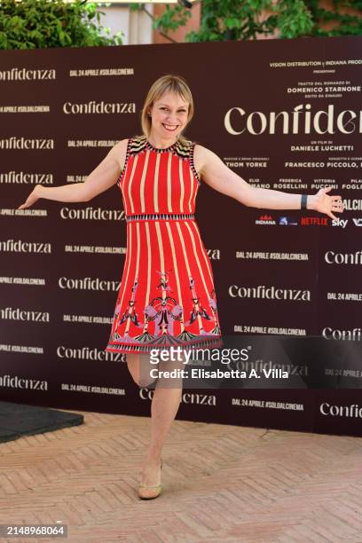 Elena Bouryka attends the photocall for the movie "Confidenza" at Hotel De La Ville on April 17, 2024 in Rome, Italy.