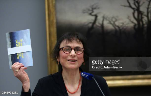 Birgit Verwiebe, exhibition curator, attends a press conference at the exhibition preview of "Caspar David Friedrich. Unendliche Landschaften." at...