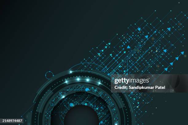 ui hud screen tech system innovation concept background template. - space ship control stock illustrations