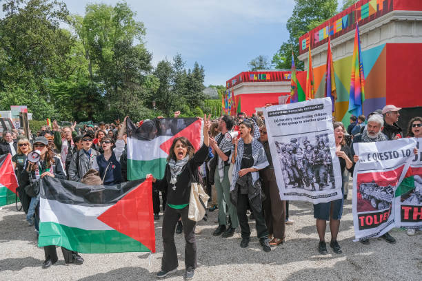ITA: Protest Outside Israeli Pavilion At Venice Biennale