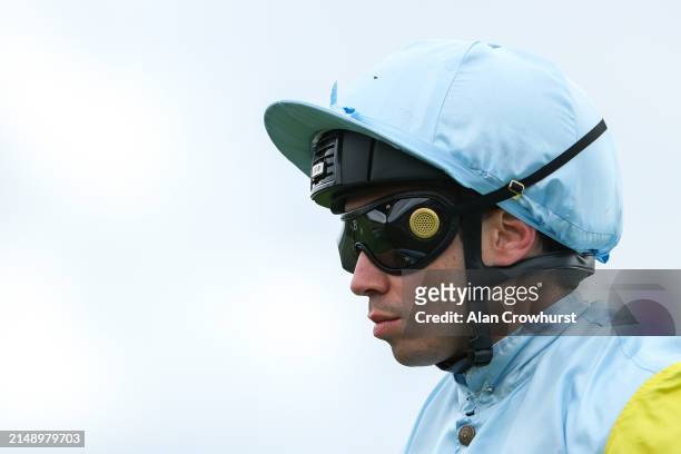 Mickael Barzalona poses at Newmarket Racecourse on April 17, 2024 in Newmarket, England.