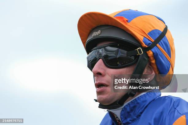 Ryan Moore poses at Newmarket Racecourse on April 17, 2024 in Newmarket, England.