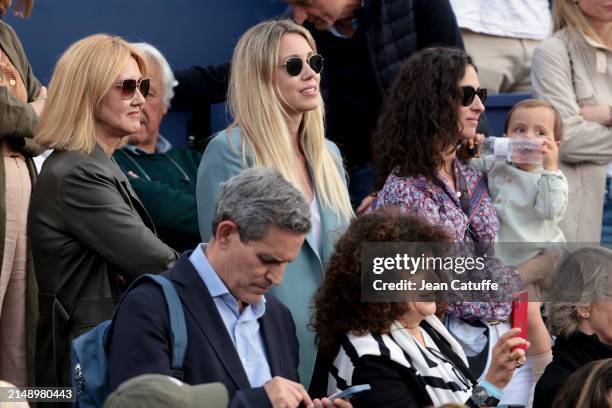 Ana Maria Parera, Maria Isabel Nadal, Xisca Perello Nadal and Rafael Junior Nadal attend the first round match of Rafael Nadal of Spain against...