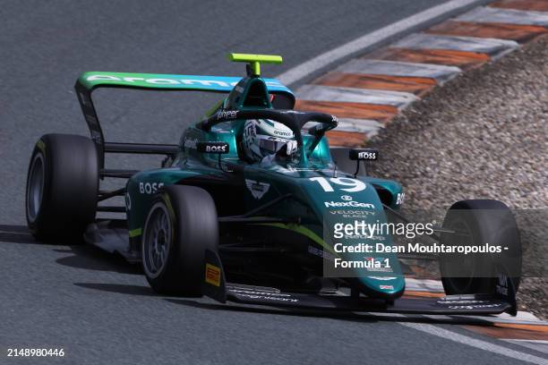 Tina Hausmann of Switzerland and PREMA Racing drives on track during F1 Academy Testing at Circuit Zandvoort on April 17, 2024 in Zandvoort,...