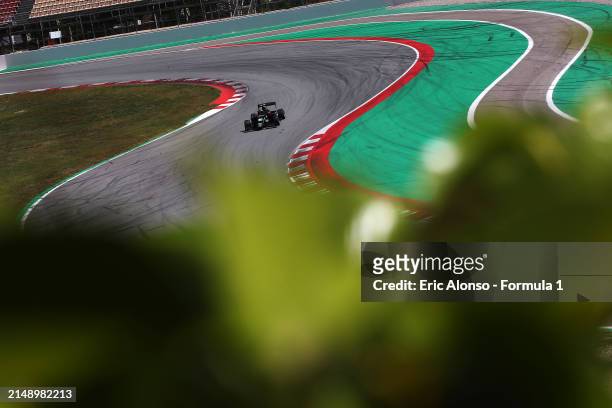 Piotr Wisnicki of Poland and Rodin Motorsport drives on track during day two of Formula 3 Testing at Circuit de Barcelona-Catalunya on April 17, 2024...
