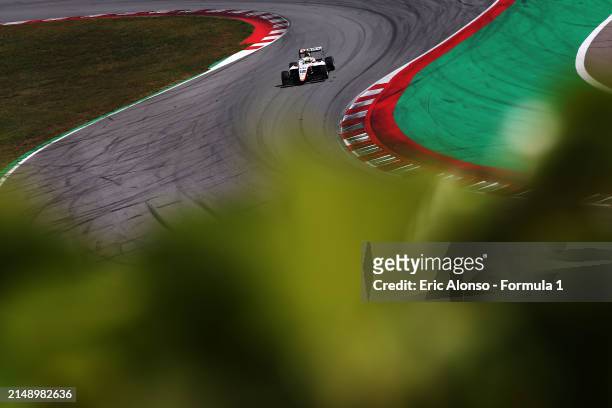 Mari Boya of Spain and Campos Racing drives on track during day two of Formula 3 Testing at Circuit de Barcelona-Catalunya on April 17, 2024 in...