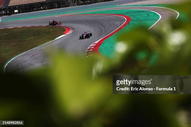 Sophia Floersch of Germany and Van Amersfoort Racing drives on track during day two of Formula 3 Testing at Circuit de Barcelona-Catalunya on April...
