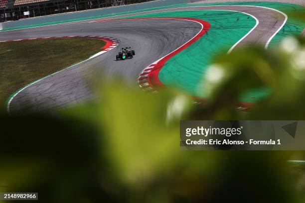 Nikita Bedrin of Italy and PHM AIX Racing drives on track during day two of Formula 3 Testing at Circuit de Barcelona-Catalunya on April 17, 2024 in...