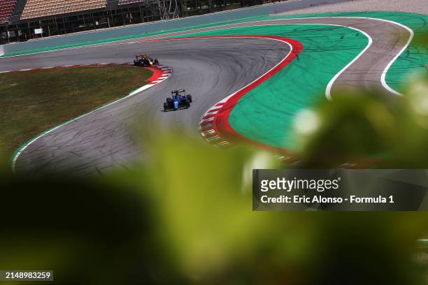 Luke Browning of Great Britain and Hitech Pulse-Eight drives on track during day two of Formula 3 Testing at Circuit de Barcelona-Catalunya on April...