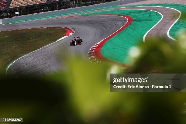 Arvid Lindblad of Great Britain and PREMA Racing drives on track during day two of Formula 3 Testing at Circuit de Barcelona-Catalunya on April 17,...
