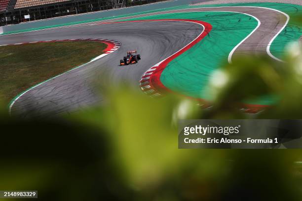 Noel Leon of Mexico and Van Amersfoort Racing drives on track during day two of Formula 3 Testing at Circuit de Barcelona-Catalunya on April 17, 2024...
