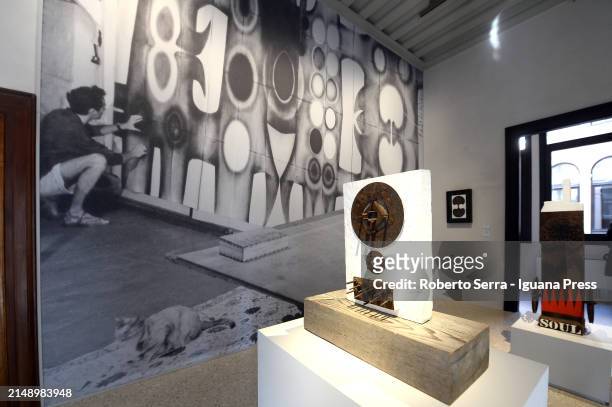 General view of the exhibition preview of "Robert Indiana, The Sweet Mistery" about the art, work and life of american pop artist Robert Indiana at...
