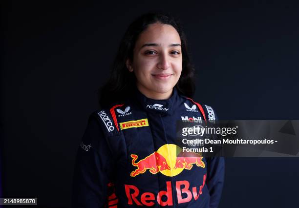 Hamda Al Qubaisi of United Arab Emirates and MP Motorsport poses for a photo during F1 Academy Testing at Circuit Zandvoort on April 17, 2024 in...
