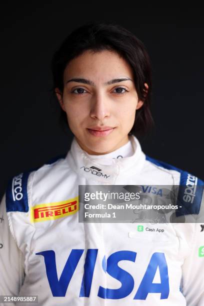Amna Al Qubaisi of United Arab Emirates and MP Motorsport poses for a photo during F1 Academy Testing at Circuit Zandvoort on April 17, 2024 in...