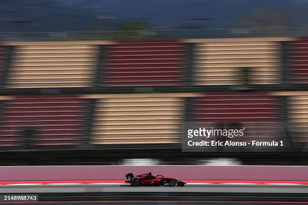 Christian Mansell of Australia and ART Grand Prix drives on track during day two of Formula 3 Testing at Circuit de Barcelona-Catalunya on April 17,...