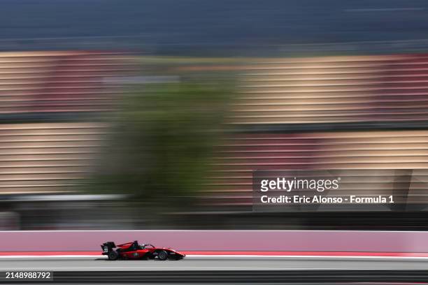 Christian Mansell of Australia and ART Grand Prix drives on track during day two of Formula 3 Testing at Circuit de Barcelona-Catalunya on April 17,...