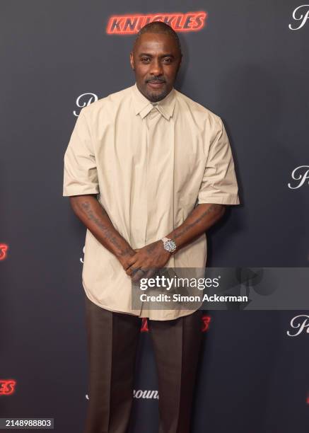 Idris Elba attends the "Knuckles" Global Premiere at the Odeon Luxe West End on April 16, 2024 in London, England.