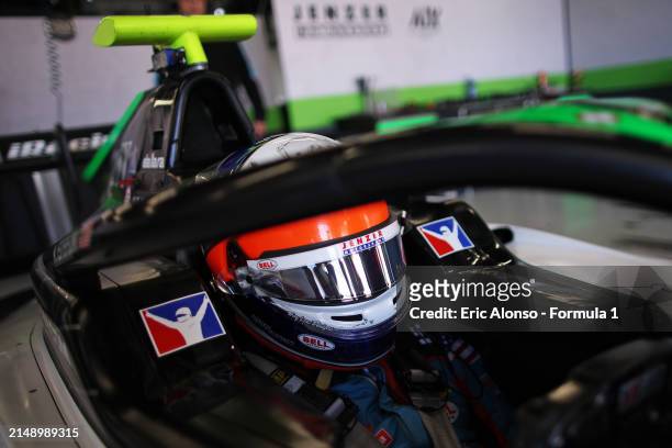 Max Esterson of United States and Jenzer Motorsport prepares to drive in the garage during day two of Formula 3 Testing at Circuit de...