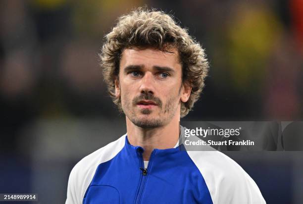 Antoine Griezmann of Athletico looks on before the UEFA Champions League quarter-final second leg match between Borussia Dortmund and Atletico Madrid...
