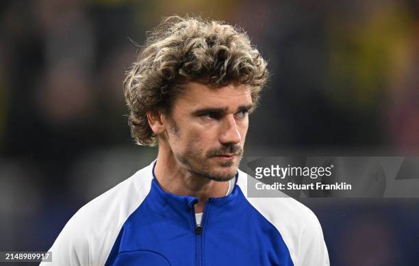 Antoine Griezmann of Athletico looks on before the UEFA Champions League quarter-final second leg match between Borussia Dortmund and Atletico Madrid...