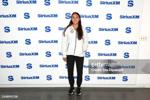 Megumi Field visits SiriusXM Studios on April 17, 2024 in New York City.