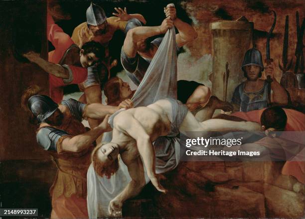 Saint Sebastian is thrown into the Cloaca Maxima, 1612. Found in the Collection of the J. Paul Getty Museum, Los Angeles. Creator: Carracci, Lodovico...