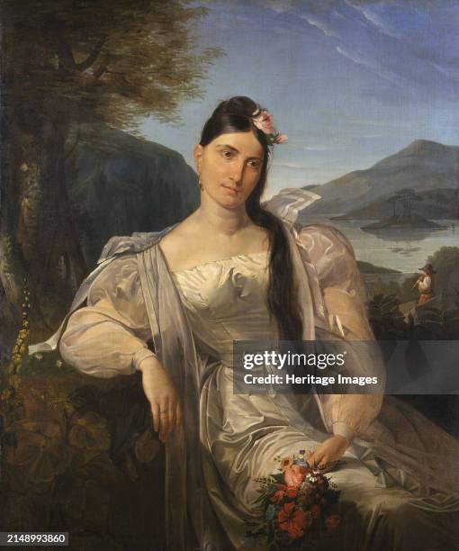 Portrait of singer Giuditta Pasta in the opera 'Nina, o sia La Pazza per Amore' by Giovan, 1829. Found in the Collection of the Pinacoteca di Brera,...