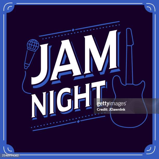 Jam Night Lettering Jam Night Sign Advertisement Design Concept For Restaurants And Bars ...