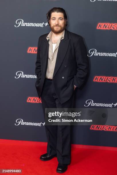 Adam Pally attends the "Knuckles" Global Premiere at the Odeon Luxe West End on April 16, 2024 in London, England.
