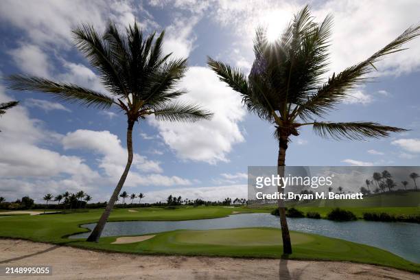 General view of the third green prior to the Corales Puntacana Championship at Puntacana Resort & Club, Corales Golf Course on April 17, 2024 in...