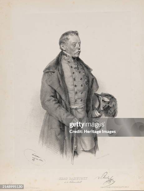 Portrait of Field Marshal Josef Graf Radetzky von Radetz , 1849. Private Collection. Creator: Kriehuber, Josef .