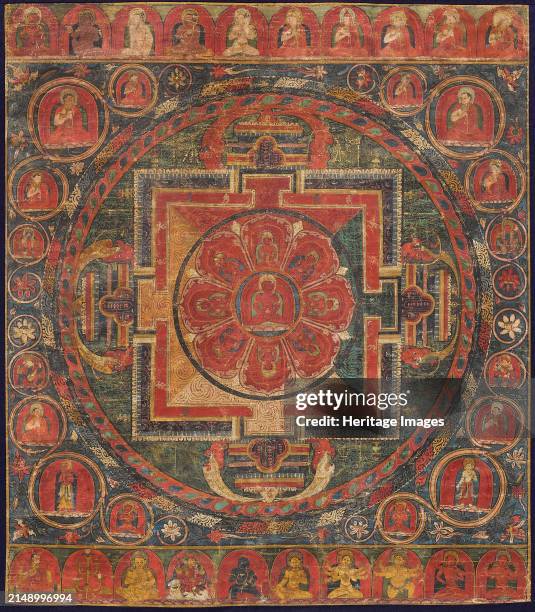 Mandala of Amitayus, First half of the 15th century. Private Collection. Creator: Tibetan Culture.