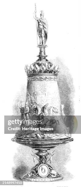 The Stockton Race Cup, 1864. Horse racing trophy. 'The Stockton cup, won by Bandarilla on Thursday, Sept. 1, was manufactured by Messrs. E. And E....