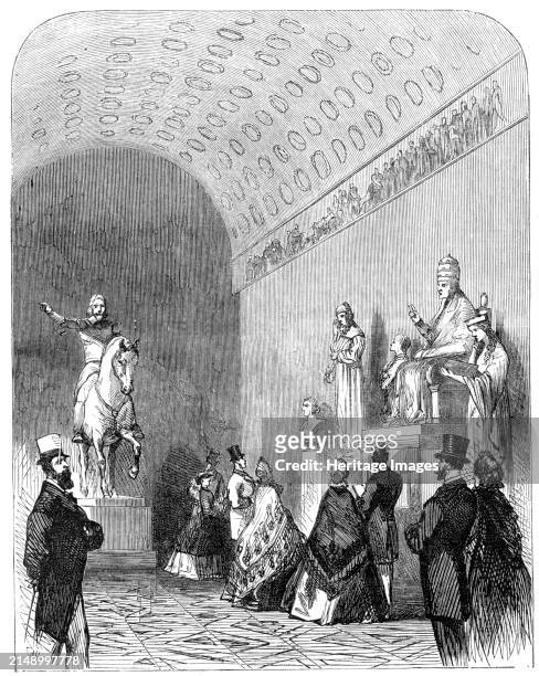 The Prince and Princess of Wales at Thorwaldsen's Museum, Copenhagen, 1864. The future King Edward VII and Queen Alexandra inspecting '...the works...