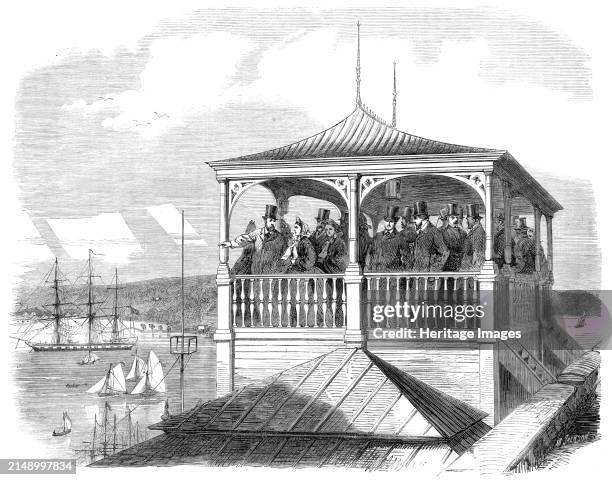 Visit of the Prince and Princess of Wales to Sweden: the royal party viewing Stockholm from the pavilion in the Mosebacke Garden - from a sketch by...