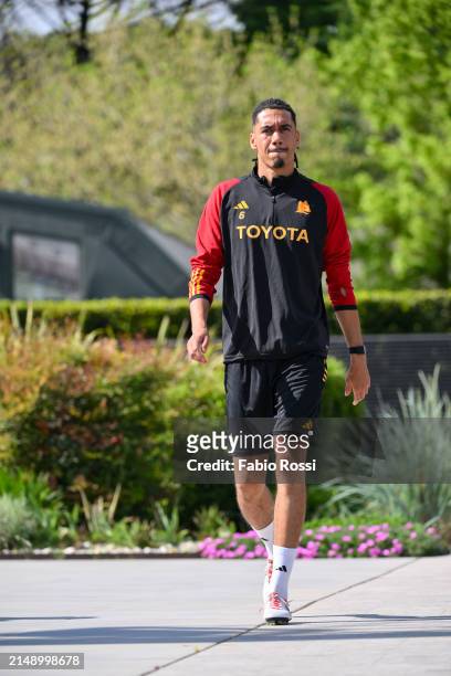 Roma player Chris Smalling during the UEFA Europa League 2023/24 quarter-final second leg training session at Centro Sportivo Fulvio Bernardini on...
