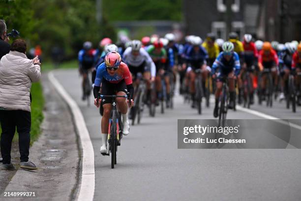 Alena Amialiusik of Belarus and UAE Team ADQ attacks during the 27th La Fleche Wallonne Feminine 2024 a 146km one day race from Huy to Huy / #UCIWWT...