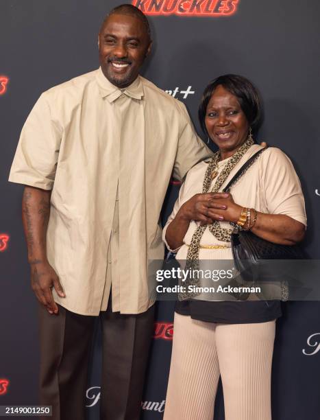 Idris Elba and Eve Elba attend the "Knuckles" Global Premiere at the Odeon Luxe West End on April 16, 2024 in London, England.