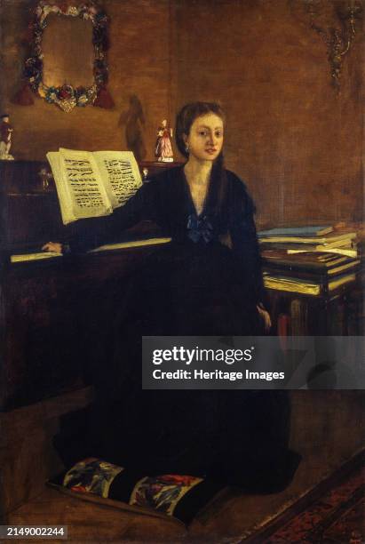 Madame Camus at the Piano , 1869. Found in the Collection of the Kunsthaus Zürich. Creator: Degas, Edgar .