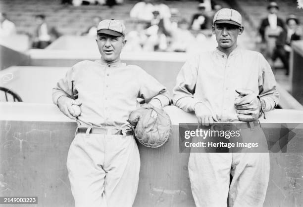 Paddy O'Connor and Dots Miller, St. Louis NL , 1914. Shows baseball players John Barney 'Dots' Miller and Patrick Francis O'Connor . Creator: Bain...