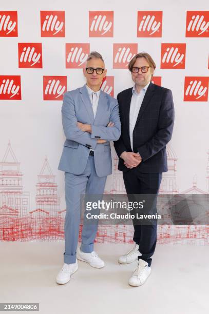 Sam Bardaouil and Till Fellrath attend the illy Art Collection Presentation During Art Biennale 2024 on April 17, 2024 in Venice, Italy.